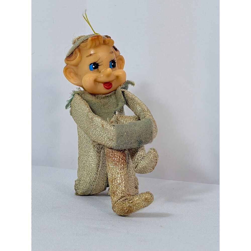Vintage Original Elf on the Shelf Knee Hugger Ornament Mid Century READ Holiday